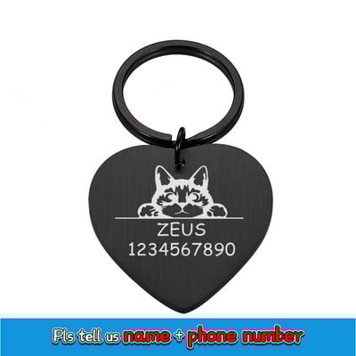 Tasuta graveeritud lemmiklooma ID-sildid Isikupärastatud KittenTag lemmikloomadele Nimekaelarihmad kassidele Kohandatud nime ID Kassipoegade kaelarihm kasside tarvikud