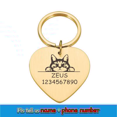 Tasuta graveeritud lemmiklooma ID-sildid Isikupärastatud KittenTag lemmikloomadele Nimekaelarihmad kassidele Kohandatud nime ID Kassipoegade kaelarihm kasside tarvikud