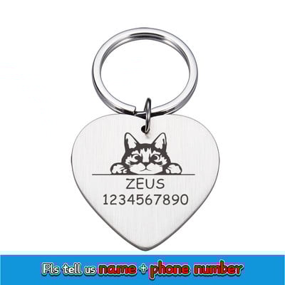 Tasuta graveeritud lemmiklooma ID-sildid Isikupärastatud KittenTag lemmikloomadele Nimekaelarihmad kassidele Kohandatud nime ID Kassipoegade kaelarihm kasside tarvikud