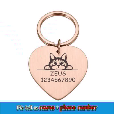 Tasuta graveeritud lemmiklooma ID-sildid Isikupärastatud KittenTag lemmikloomadele Nimekaelarihmad kassidele Kohandatud nime ID Kassipoegade kaelarihm kasside tarvikud