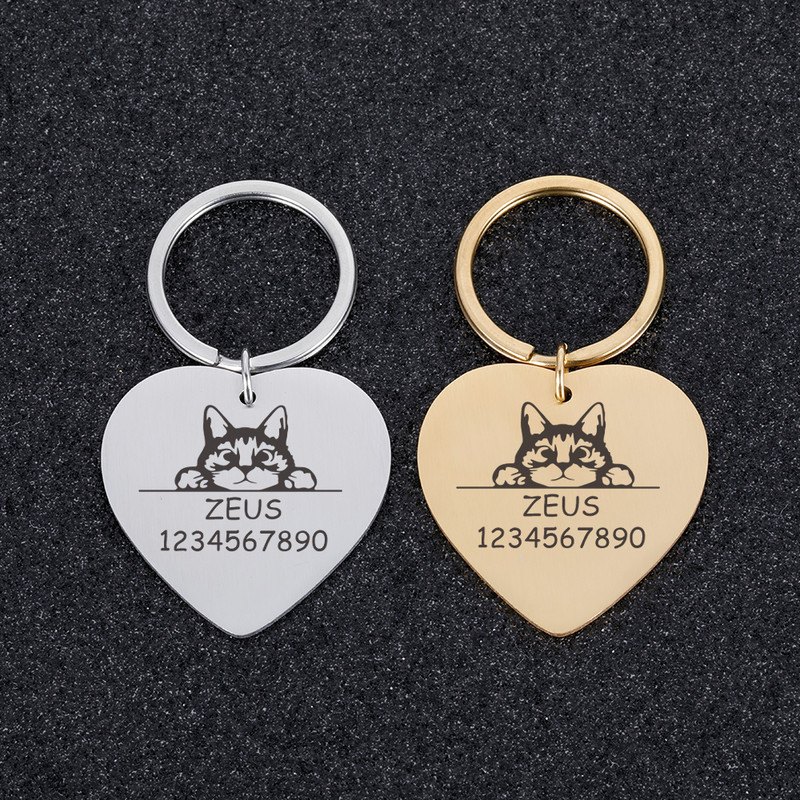 Tasuta graveeritud lemmiklooma ID-sildid Isikupärastatud KittenTag lemmikloomadele Nimekaelarihmad kassidele Kohandatud nime ID Kassipoegade kaelarihm kasside tarvikud