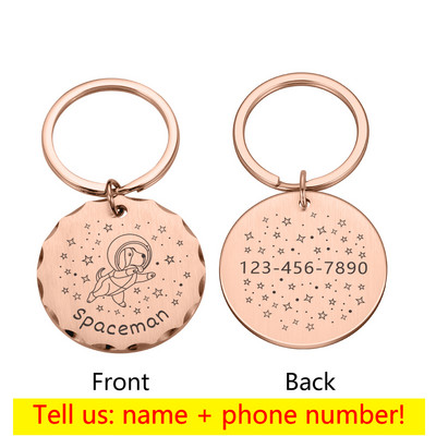 Guler personalizat pentru câini Etichete de identificare pentru adresă pentru câini Medalie cu nume gravat Accesorii personalizabile pentru cățeluș pentru pisoi Colier cu lanț