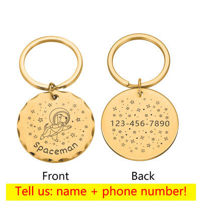 Guler personalizat pentru câini Etichete de identificare pentru adresă pentru câini Medalie cu nume gravat Accesorii personalizabile pentru cățeluș pentru pisoi Colier cu lanț
