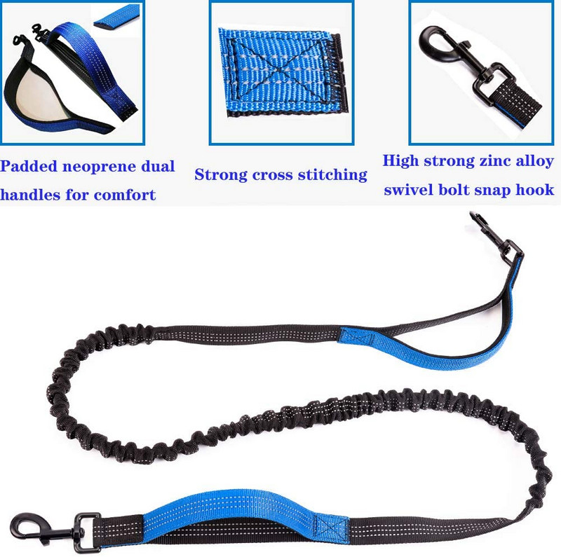 Lesă pentru câini Lesă mâini libere pentru animale de companie Alergare Plimbări câini Guler de ham Jogging Plumb Lesă de talie reglabilă Curea de tracțiune Funie