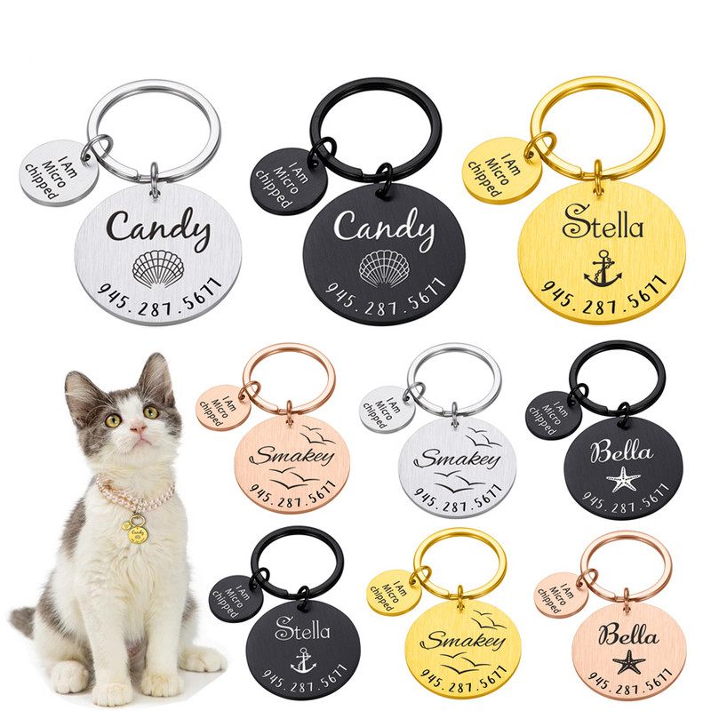 Oznake s brojevima prilagođene ogrlice za pse s ugraviranim imenom Ogrlica za mačke Anti-lost ID oznaka Pločica s imenom kućnog ljubimca Dodaci Proizvodi vezani uz mačke