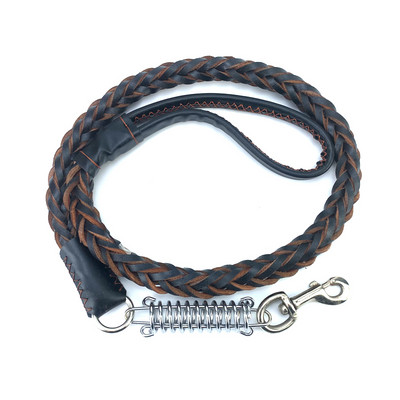 Piele de vacă naturală Câine mare Lesă frânghie țesut câine mare frânghie de tracțiune Arc rezistent la șocuri Centura de tracțiune pentru plimbare Guler