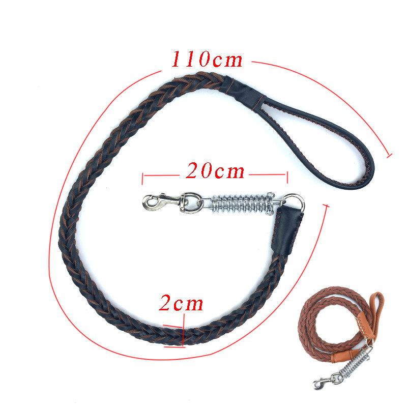 Piele de vacă naturală Câine mare Lesă frânghie țesut câine mare frânghie de tracțiune Arc rezistent la șocuri Centura de tracțiune pentru plimbare Guler