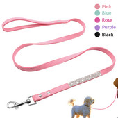 Bling Lesă pentru cățeluș cu stras strălucitor Câine, pisică, pisicuță, lesă de plimbare, plumb pentru animale de companie, pentru câini de talie mică, Chihuahua Yorkshire, 120 cm