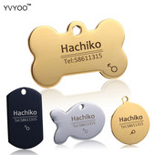 Εξατομικευμένες ετικέτες ταυτότητας σκύλου από ανοξείδωτο χάλυβα Ετικέτες ταυτότητας κατοικίδιων ζώων για γάτες και σκύλους Αξεσουάρ κολάρου Ετικέτα σκύλου χαραγμένη ετικέτα ονόματος φύλου
