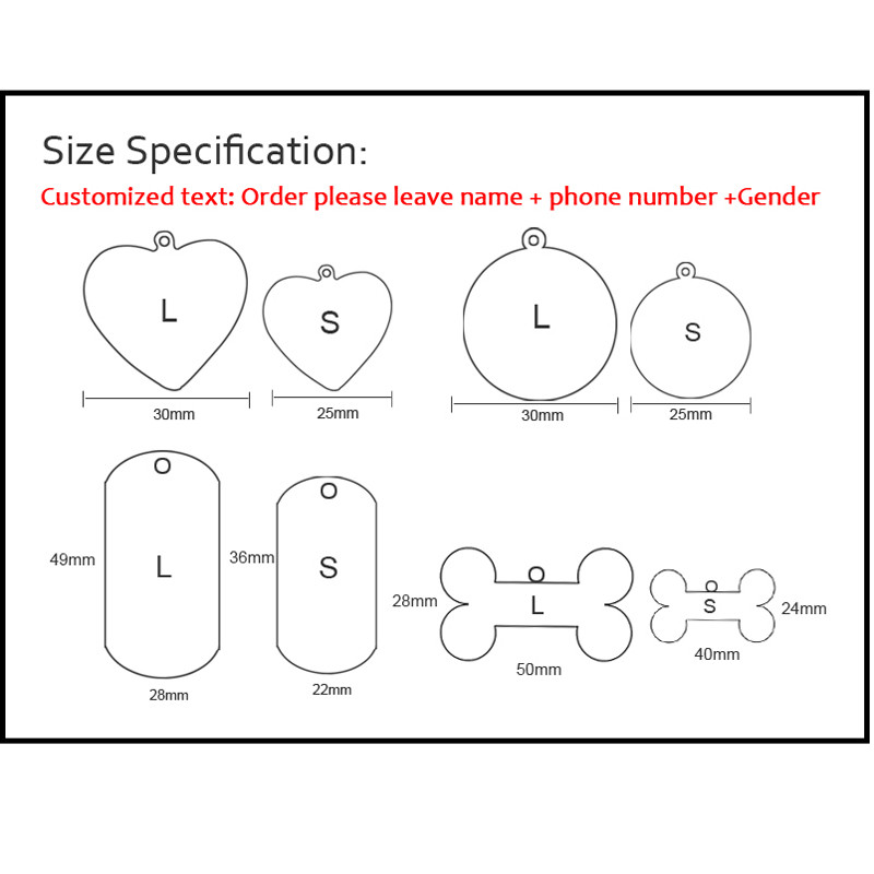 Εξατομικευμένες ετικέτες ταυτότητας σκύλου από ανοξείδωτο χάλυβα Ετικέτες ταυτότητας κατοικίδιων ζώων για γάτες και σκύλους Αξεσουάρ κολάρου Ετικέτα σκύλου χαραγμένη ετικέτα ονόματος φύλου