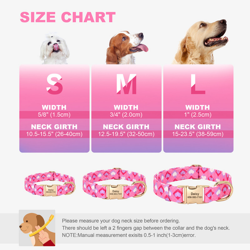 Guler personalizat de nailon pentru câini, cu flori de albine, imprimat pentru cățeluși, coliere personalizate gratuite pentru identificarea animalelor de companie, pentru câini mici și mari Chihuahua