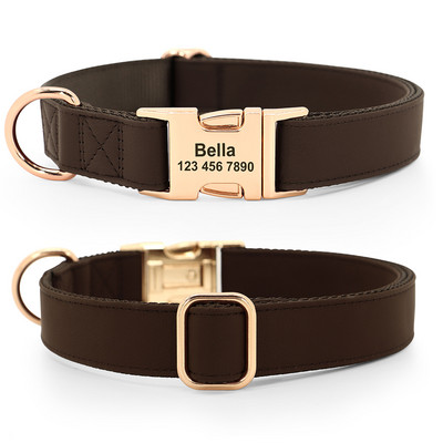 Isikupärastatud koera nimeline kaelarihm nahast nailonist koerte ID-pandlaga kaelarihmad lemmiklooma nimesildiga kaelakee väikestele suurtele koertele Pitbull