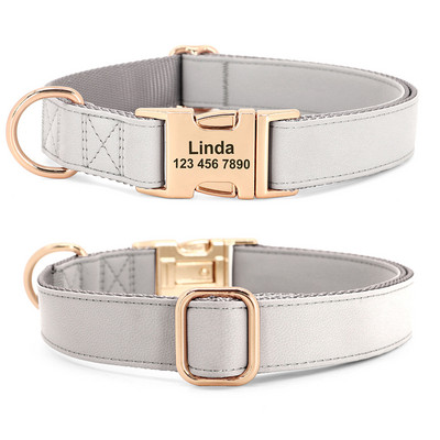 Isikupärastatud koera nimeline kaelarihm nahast nailonist koerte ID-pandlaga kaelarihmad lemmiklooma nimesildiga kaelakee väikestele suurtele koertele Pitbull