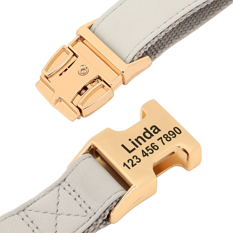 Isikupärastatud koera nimeline kaelarihm nahast nailonist koerte ID-pandlaga kaelarihmad lemmiklooma nimesildiga kaelakee väikestele suurtele koertele Pitbull