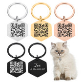 Animale de companie personalizate Guler pentru câini Etichete cu cod QR Număr de contact personalizat și cod pentru cățeluș Guler de pisicuță Plăcuță de identificare pentru câine de companie anti-pierdere