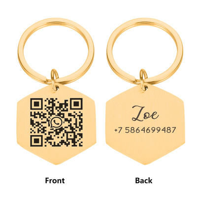 Animale de companie personalizate Guler pentru câini Etichete cu cod QR Număr de contact personalizat și cod pentru cățeluș Guler de pisicuță Plăcuță de identificare pentru câine de companie anti-pierdere
