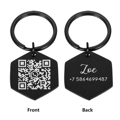 Animale de companie personalizate Guler pentru câini Etichete cu cod QR Număr de contact personalizat și cod pentru cățeluș Guler de pisicuță Plăcuță de identificare pentru câine de companie anti-pierdere