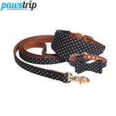 pawstrip 4 culori cu puncte guler câine mic Bandana din piele moale lesă pentru câine arc drăguț guler pisică ceașcă de ceai chihuahua guler lesă plumb