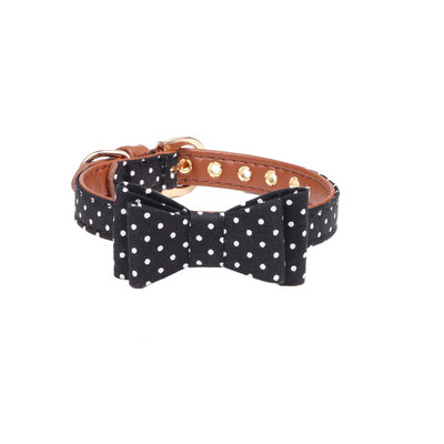 pawstrip 4 culori cu puncte guler câine mic Bandana din piele moale lesă pentru câine arc drăguț guler pisică ceașcă de ceai chihuahua guler lesă plumb