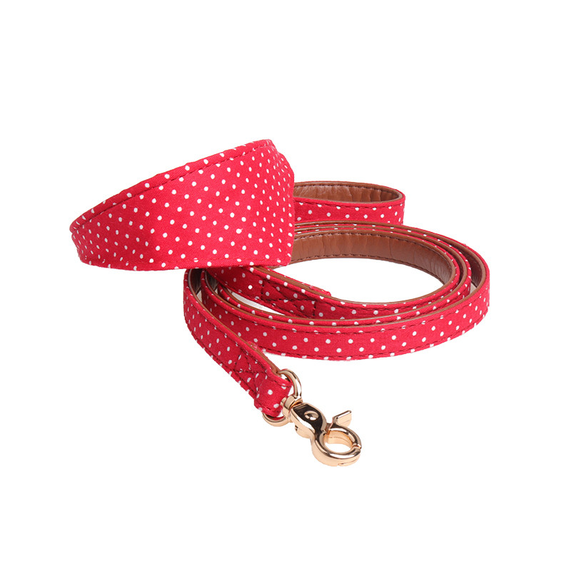 pawstrip 4 culori cu puncte guler câine mic Bandana din piele moale lesă pentru câine arc drăguț guler pisică ceașcă de ceai chihuahua guler lesă plumb