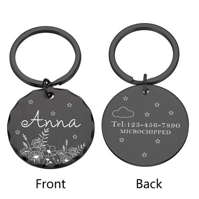 Etichetă de identificare pentru animale de companie gravată gratuită, personalizată, anti-pierdere, nume, nume de identificare pentru animale de companie, pisica, cățeluș, etichetă pentru câini, breloc cu pandantiv, accesorii pentru animale de companie