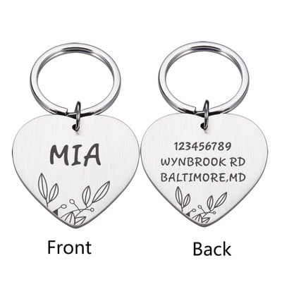 Tasuta kohandatud koeranime identifitseerimise ripats, graveeritud isikupärastatud koera kaelarihma silt Metallist kassi ID-sildid identifitseerimise lemmikloomad tarvik