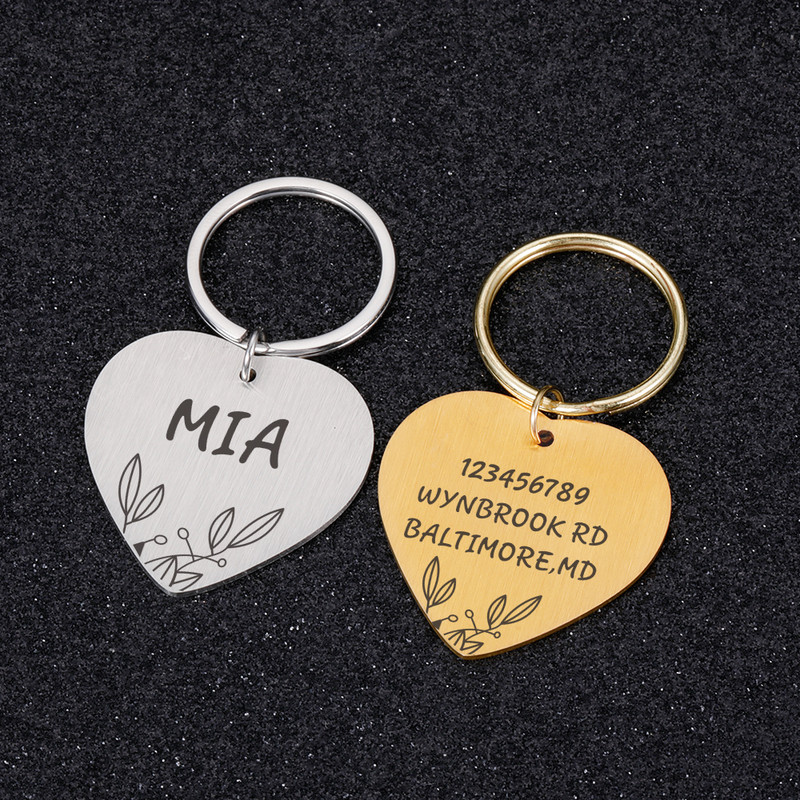 Tasuta kohandatud koeranime identifitseerimise ripats, graveeritud isikupärastatud koera kaelarihma silt Metallist kassi ID-sildid identifitseerimise lemmikloomad tarvik