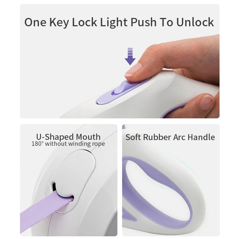 Dog Leash Dog Roulette Light Αυτόματο αναδιπλούμενο 3m 5m Nylon Puppy Leash Leads Patrol Rope for Small Medium Pet Αξεσουάρ