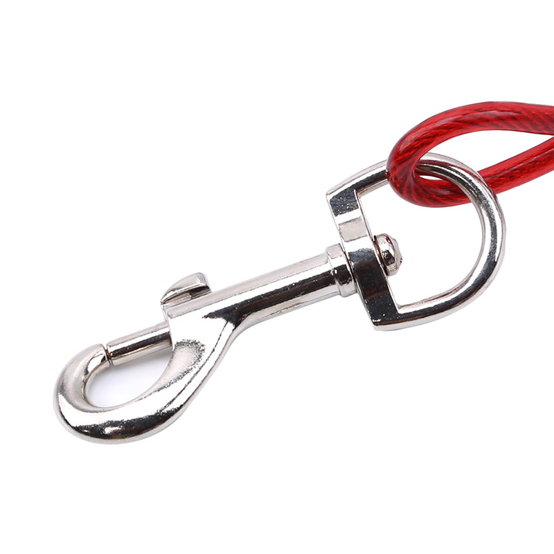 Visokokvalitetni 5 mm * 3 m produljeni čelični žičani konopci za pse, lanac, dvostruki kraj, povodac za pse, kabel s dvije glave, metalne kuke, olovo