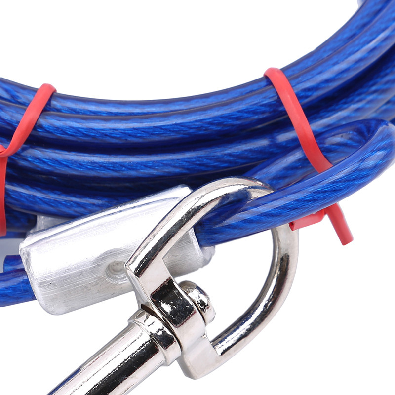 Visokokvalitetni 5 mm * 3 m produljeni čelični žičani konopci za pse, lanac, dvostruki kraj, povodac za pse, kabel s dvije glave, metalne kuke, olovo