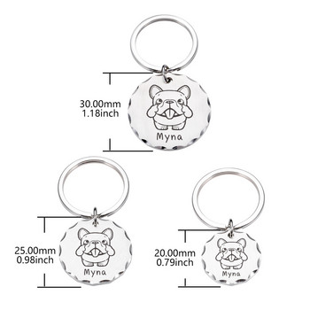 Етикети за домашни любимци Персонализиран идентификационен етикет за куче Персонализирана табелка с гравирано име за кученце Аксесоар за нашийник против изгубване Висулка Метален ключодържател