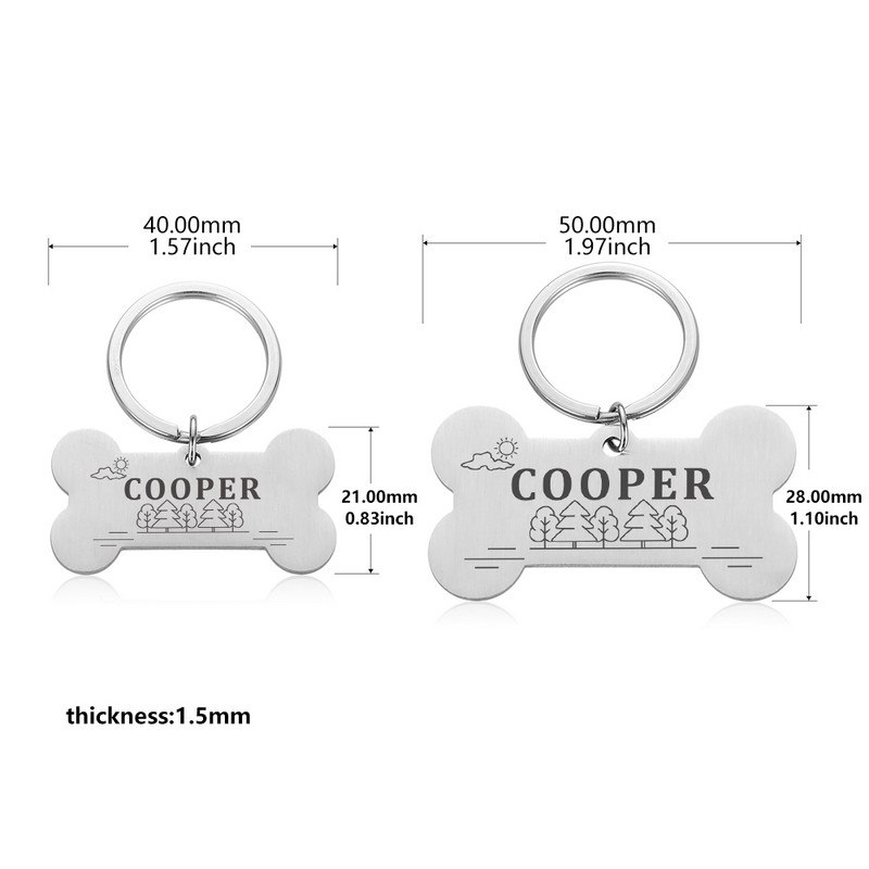 Besplatna prilagođena oznaka za pse s ugraviranim imenom i telefonskom adresom ID oznaka protiv gubitka Prikladna za psa, mačku, kućnog ljubimca, nehrđajuća ogrlica za mačke Dodatna pločica s imenom