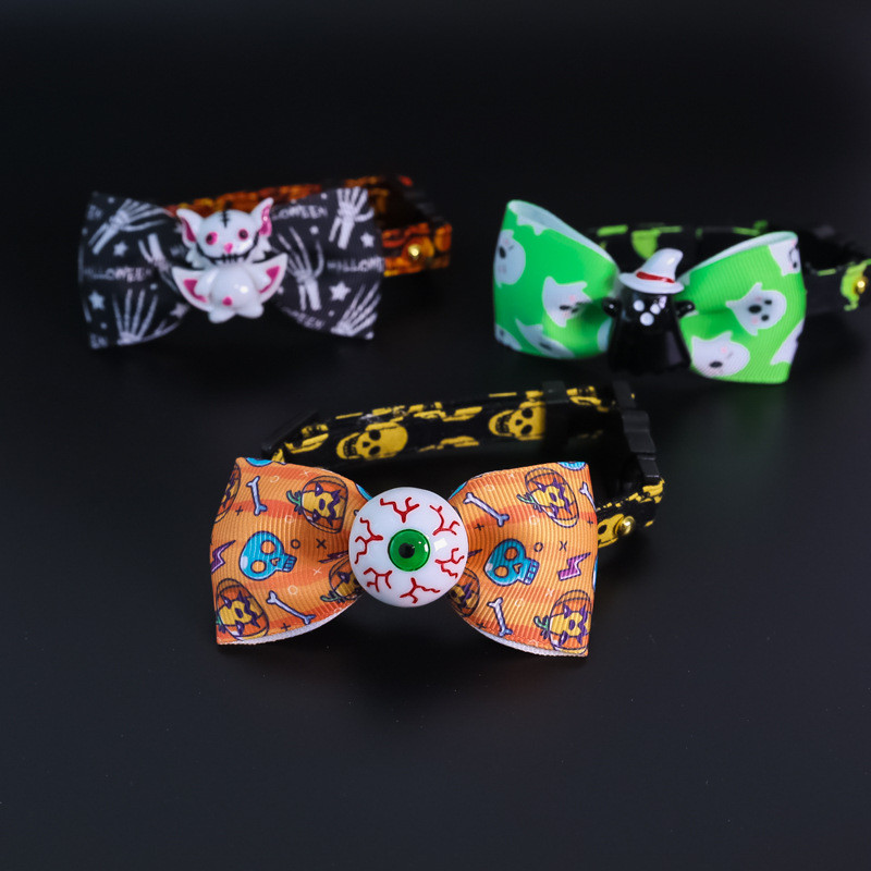 Guler pentru câini Nou Halloween Reglabil Clopoțel Animal de companie Guler pisică Amuzant drăguț Pisicuță Colier Cățeluș Samll Dimensiune medie 18-32CM 1BUC Guler