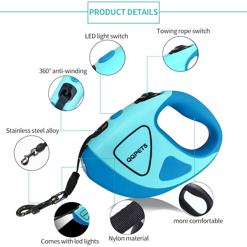 3/5M svjetla Automatski izdržljivi povodac za pse na uvlačenje Najlonski produžetak polova za mačke Štene Hodanje Povodac za trčanje Rulet za pse