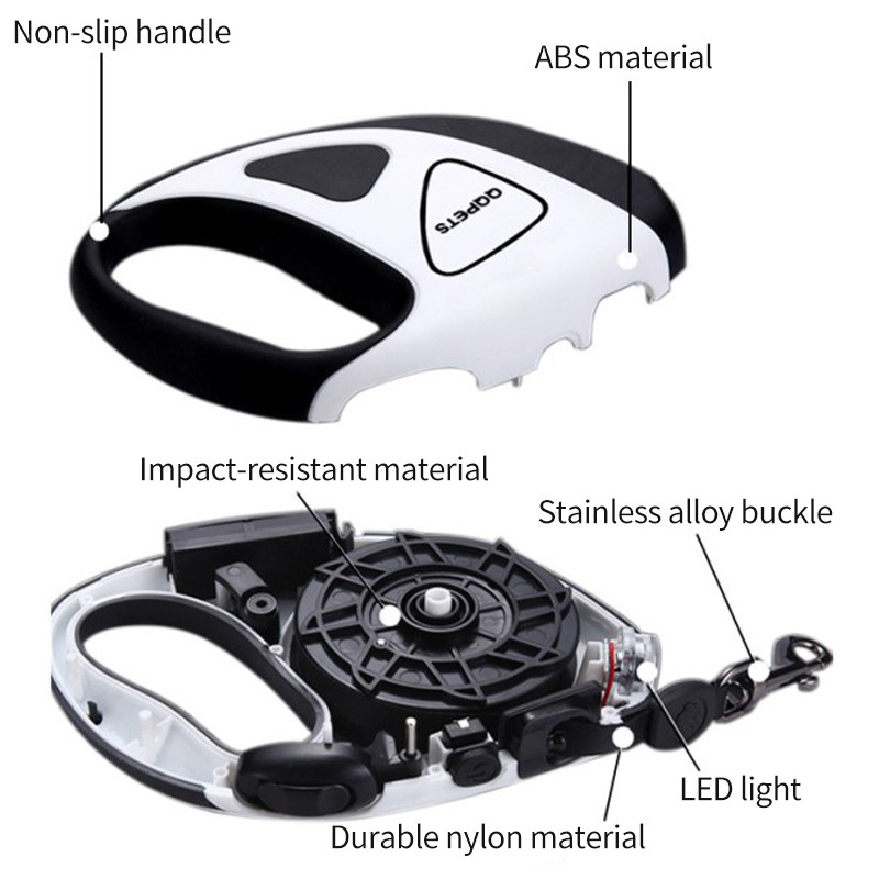 3/5M svjetla Automatski izdržljivi povodac za pse na uvlačenje Najlonski produžetak polova za mačke Štene Hodanje Povodac za trčanje Rulet za pse