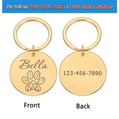 Etichetă de identificare personalizată pentru câine Etichete cu nume de etichetă personalizată gravată pentru identificare pentru animale de companie.