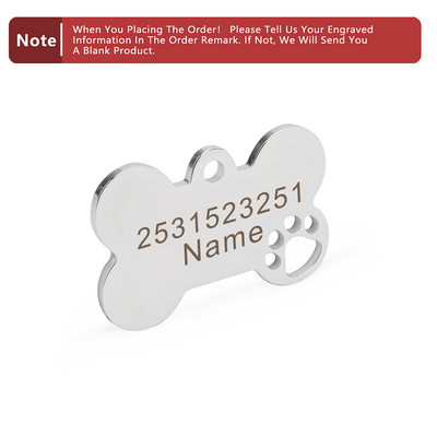 Etichetă pentru câine de identificare pentru animale de companie Etichetă gravată cu os de labe goale pentru animale de companie, personalizată gratuit, anti-pierdere, etichetă pentru chei pentru accesorii pentru animale de companie