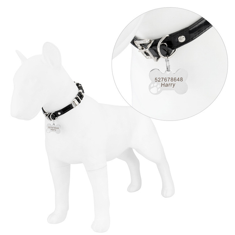 Etichetă pentru câine de identificare pentru animale de companie Etichetă gravată cu os de labe goale pentru animale de companie, personalizată gratuit, anti-pierdere, etichetă pentru chei pentru accesorii pentru animale de companie