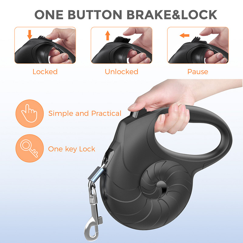 0 έως 15 κιλά Λουρί σκύλου 5 μέτρα Πτυσσόμενα λουριά κατοικίδιων για σκύλους Αξεσουάρ Πολυεστερικό σχοινί τρεξίματος για σκύλους