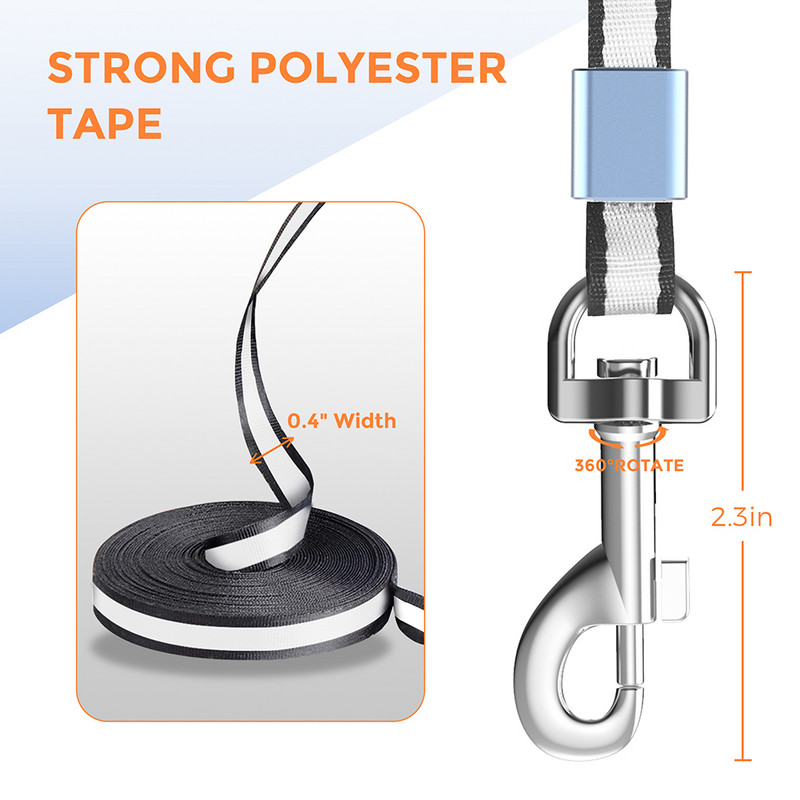 0 έως 15 κιλά Λουρί σκύλου 5 μέτρα Πτυσσόμενα λουριά κατοικίδιων για σκύλους Αξεσουάρ Πολυεστερικό σχοινί τρεξίματος για σκύλους