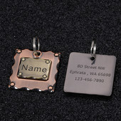 Etichetă gravată pentru câine pentru animale de companie Nume personalizat Telefon Bone Flower Nume pentru animale de companie pentru pisică Cățeluș Etichetă cu pandantiv Breloc Accesorii pentru animale de companie