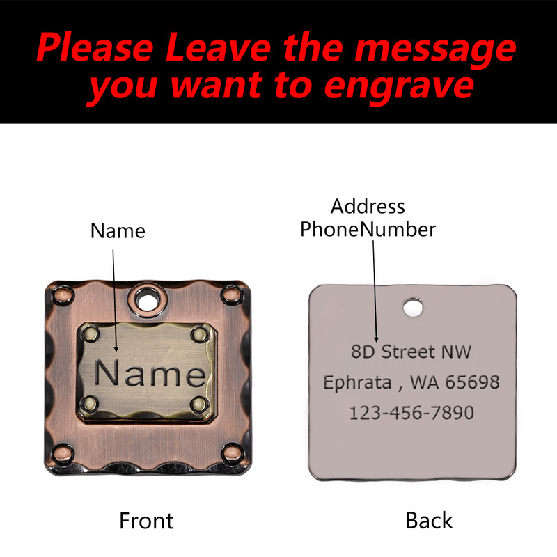 Etichetă gravată pentru câine pentru animale de companie Nume personalizat Telefon Bone Flower Nume pentru animale de companie pentru pisică Cățeluș Etichetă cu pandantiv Breloc Accesorii pentru animale de companie