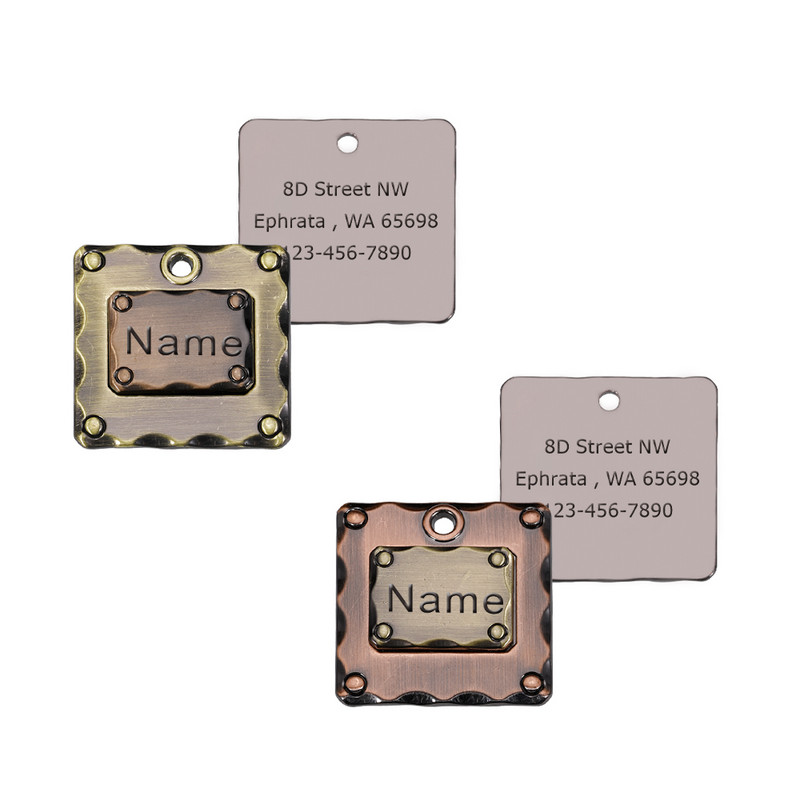 Etichetă gravată pentru câine pentru animale de companie Nume personalizat Telefon Bone Flower Nume pentru animale de companie pentru pisică Cățeluș Etichetă cu pandantiv Breloc Accesorii pentru animale de companie