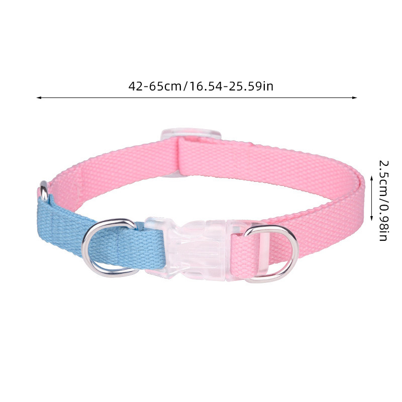 Μακαρόν κολάρο χρώματος γιακά κατοικίδιων ζώων διαφανές ένθετο πόρπη γιακά σκύλου λουρί σκύλου διπλό δαχτυλίδι έλξη δεν είναι εύκολο να σπάσει