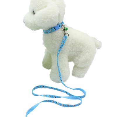 125 * 1CM gulere pentru câini Set de lese pentru curele de mers pentru animale de companie pentru guler de nailon pentru câini de talie mică, mijlocie, frânghie de tracțiune cu clopote