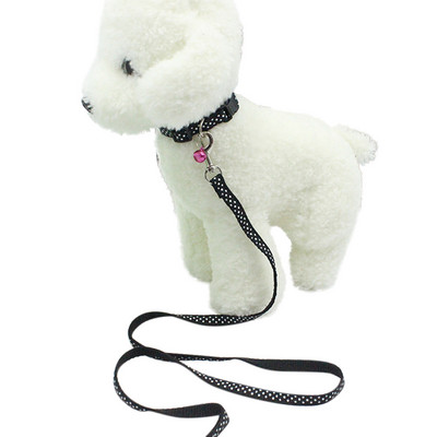 125 * 1CM gulere pentru câini Set de lese pentru curele de mers pentru animale de companie pentru guler de nailon pentru câini de talie mică, mijlocie, frânghie de tracțiune cu clopote