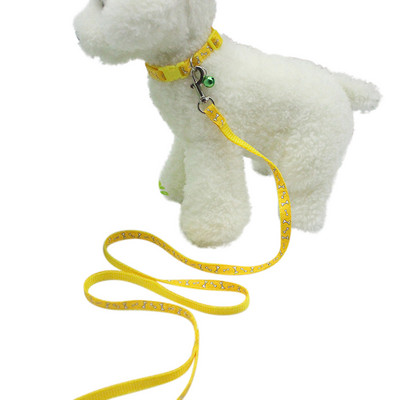 125 * 1CM gulere pentru câini Set de lese pentru curele de mers pentru animale de companie pentru guler de nailon pentru câini de talie mică, mijlocie, frânghie de tracțiune cu clopote