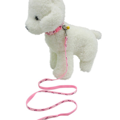 125 * 1CM gulere pentru câini Set de lese pentru curele de mers pentru animale de companie pentru guler de nailon pentru câini de talie mică, mijlocie, frânghie de tracțiune cu clopote