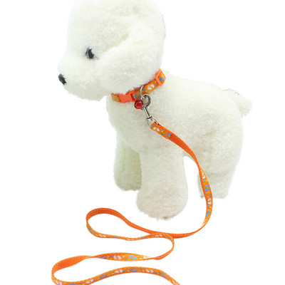 125 * 1CM gulere pentru câini Set de lese pentru curele de mers pentru animale de companie pentru guler de nailon pentru câini de talie mică, mijlocie, frânghie de tracțiune cu clopote