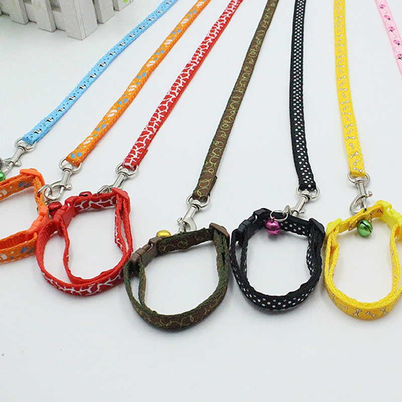 125 * 1CM gulere pentru câini Set de lese pentru curele de mers pentru animale de companie pentru guler de nailon pentru câini de talie mică, mijlocie, frânghie de tracțiune cu clopote